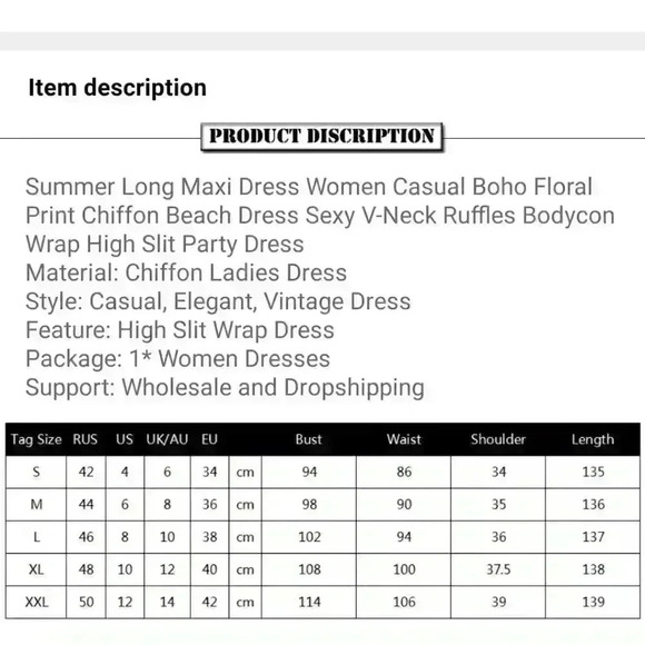 Boho Long Wrap Dress - Picture 8 of 11